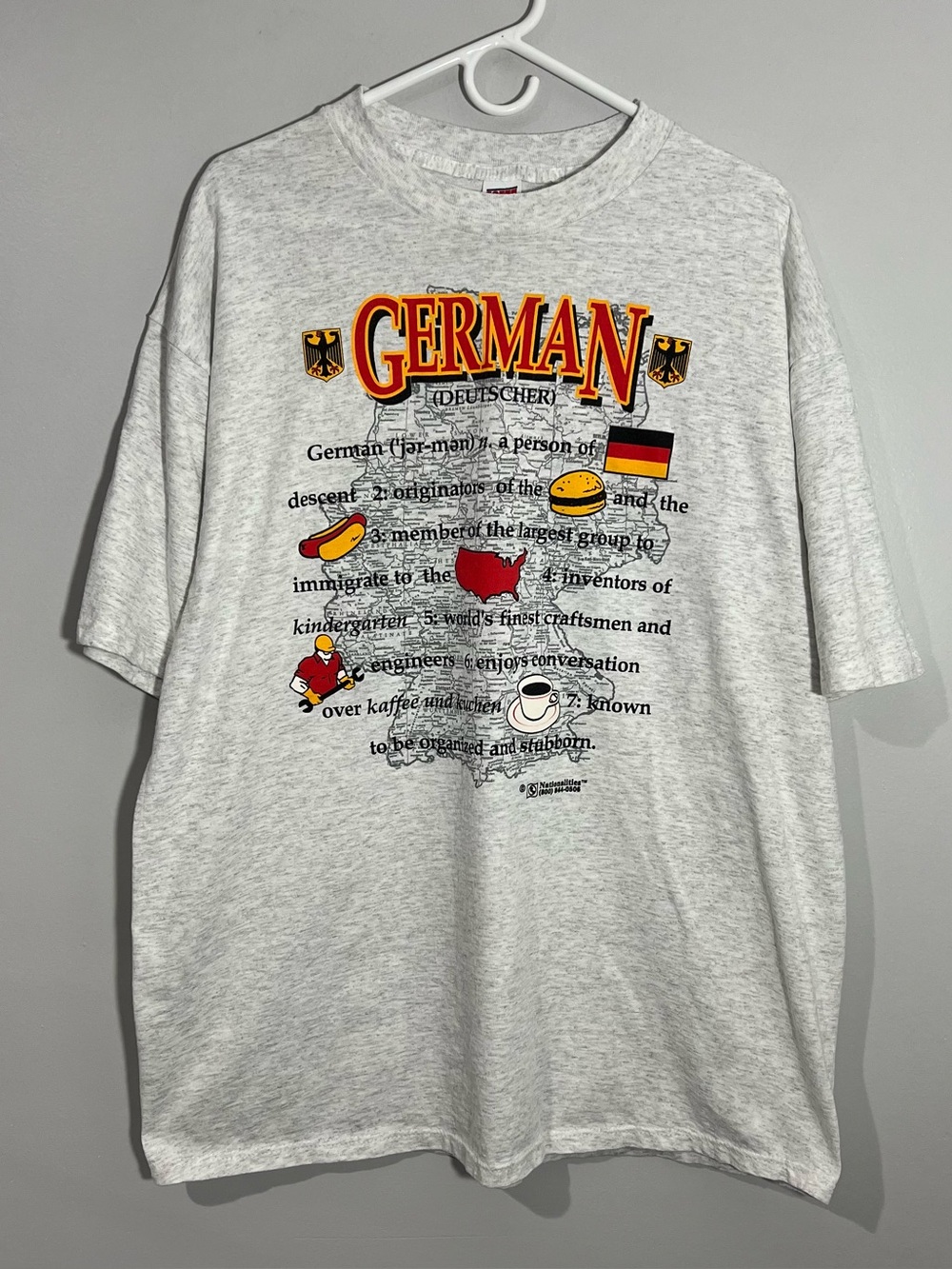 Vintage Soffe German Nationalities Germany Gray Short Sleeve T-Shirt Adult XL